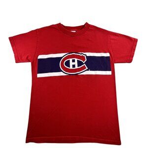 VTG Montreal Canadiens Shirt Mens Small Red NHL Hockey Retro Bulletin Tag Cotton